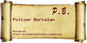 Polczer Bertalan névjegykártya